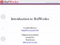 Refworks Overview 