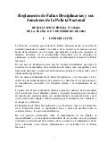 Reglamento de faltas disciplinarias y sus sanciones de la Policía Boliviana