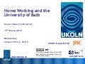 Home Working and the University of Bath