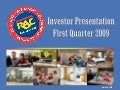 Q1 2009 Earning Report of Rent-A-Center, Inc.