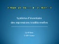 Système d’inventaire des expressions traditionnelles (Cyrill Renz)