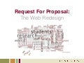 Request For Proposal: The Web Site Redesign