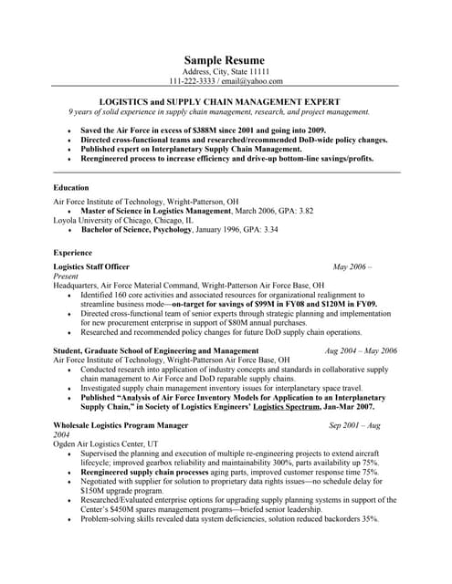 A good template for military resumes