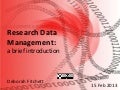 Research data management: a brief introduction