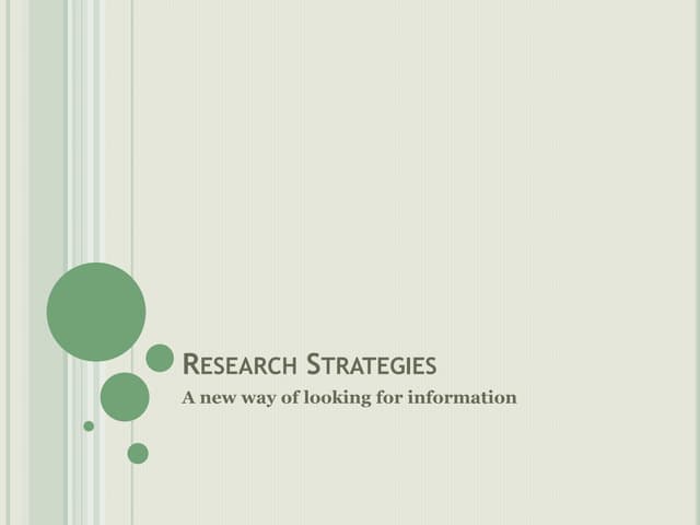 Research strategies
