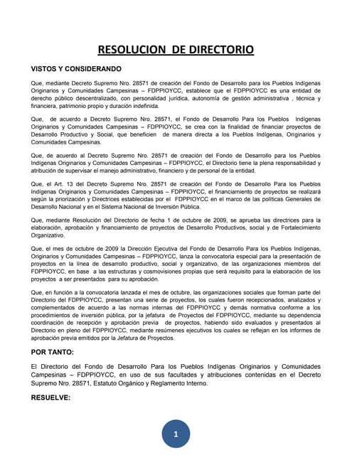 Resolucion marzo