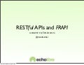 RESTful APIs and FRAPI, a matter of minutes