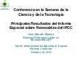 Principales Resultados del Informe Especial sobre Renovables del IPCC