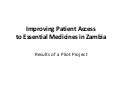Supply Chain Pilot Results | Zambia | May 2010