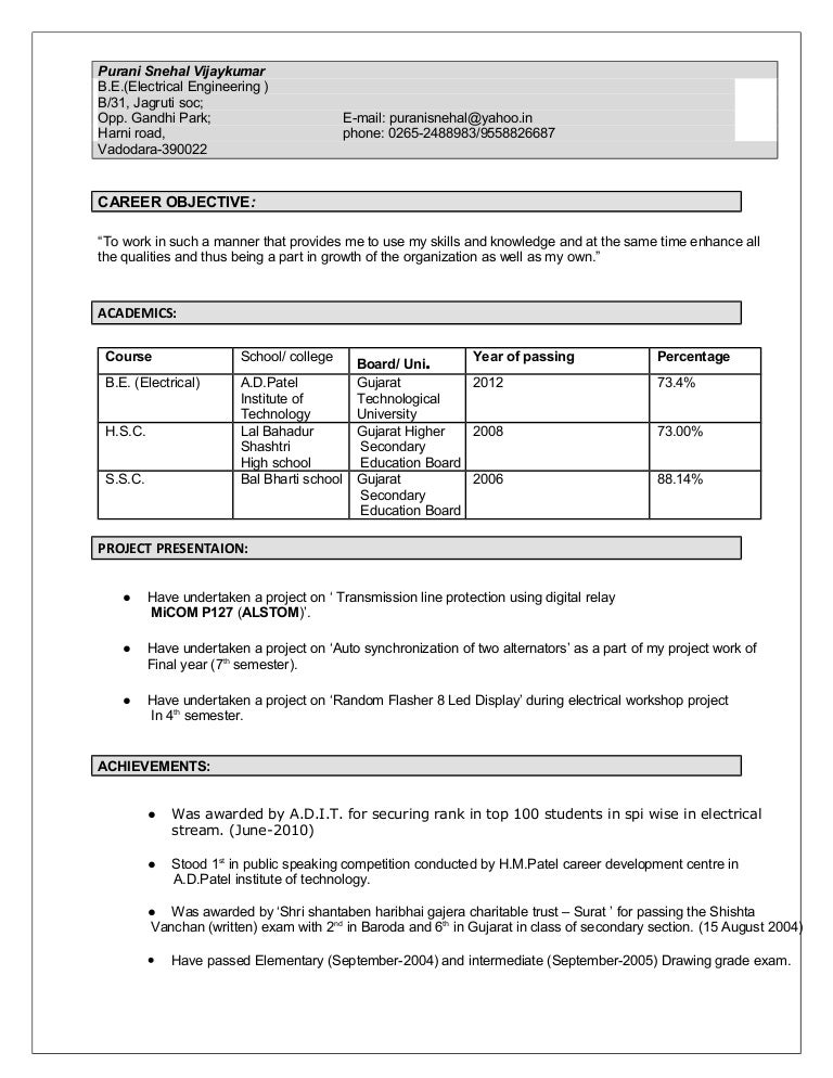 Resume For Hsc Students 