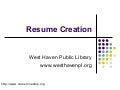 WHPL Resume Creation
