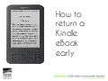 How to Return a Kindle eBook early