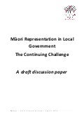 Maori Representation in Local Government - Paper for discussion