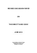 Revised Tax Code India 2010