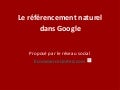Referencement naturel dans Google