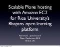 Scalable Plone hosting with Amazon EC2 for Rice University's Rhaptos open learning platform