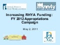 Increasing RHYA Funding: FY 2012 Appropriations Campaign