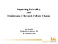 Improving Reliability and Maintenance Through Culture Change