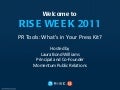 RISE 2011: What&rsquo;s in your press kit? PR and Marketing: Not the Same Song and Dance