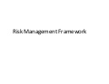 Risk management framework