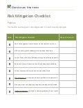 Risk Mitigation Checklist
