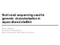 NSA2012 Short reads and Oyster Genome Resources