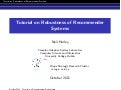 Tutorial on Robustness of Recommender Systems