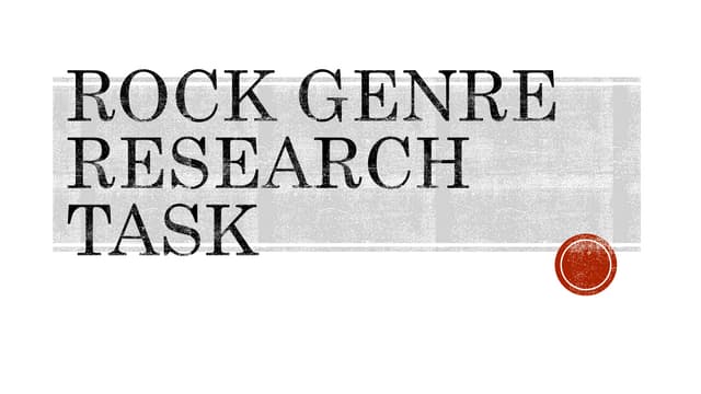 Rock genre research task