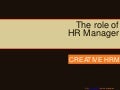 Role of HR Manager