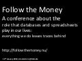 A presentation about the traces left behind on twitter about the conference "Follow the Money"