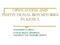 Open access and institutional repositories in research and academic institutions 