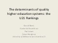 The determinants of quality higher education systems: the U21 Rankings - Ross Williams, Gaetan de Rassenfosse, Paul Jensen, Simon Marginson