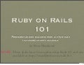 Ruby on Rails 101 - Presentation Slides for a Five Day Introductory Course