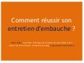 Réussir son entretien d'embauche