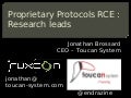 [Ruxcon Monthly Sydney 2011] Proprietary Protocols Reverse Engineering : Research leads
