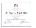 Ryan a. nassbridges recongnized by former president bush