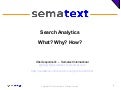 Search Analytics - What? Why? How?