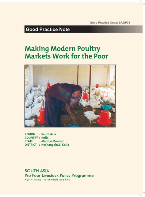 Making Modern Poultry Markets Work for the Poor - An example of Cooperative Development from Madhya Pradesh, India (SAGP03)