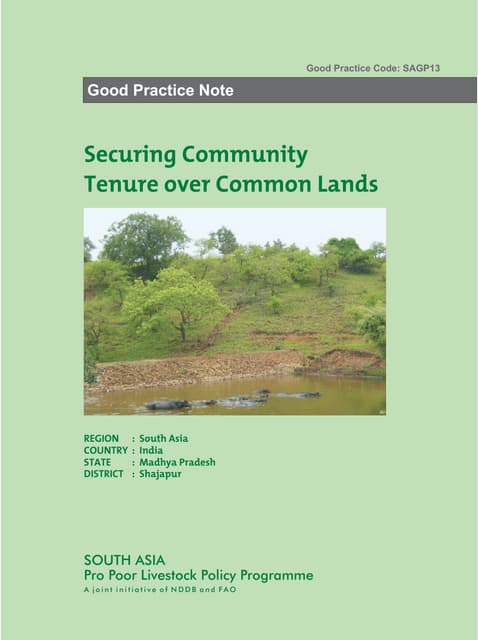 Securing Community Tenure over Common Lands (SAGP13) 