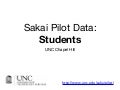 UNC Sakai Pilot: Student Data