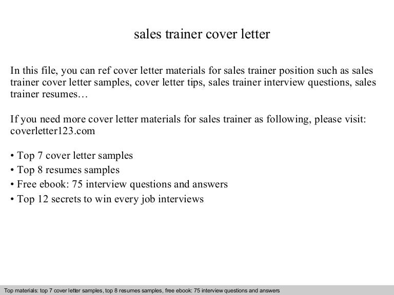 Sales Trainer Cover Letter1 Sales Trainer Cover Letter1