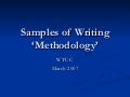 Sample Methodology