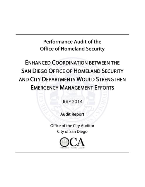 San Diego Performance Audit of the ...