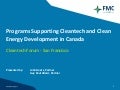 Programs Supporting Cleantech and Clean Energy Development in Canada, San Francisco Cleantech Forum