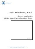 Santé et bien être au travail UE 2013