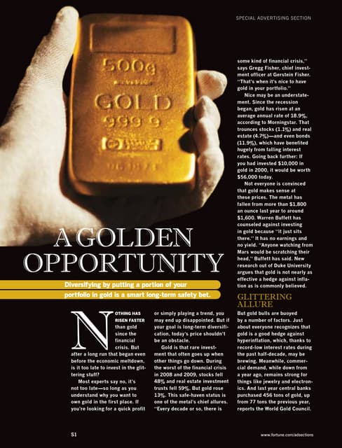 A Golden Opportunity Fortune Magazine Ad