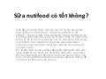 Sữa nutifood có tốt không