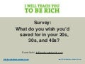 Savings Wishes In 20s, 30s, And 40s