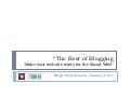SBRN: Best Of Blogging