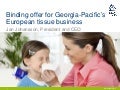 SCA delivers binding offer to acquire Georgia-Pacific´s European tissue operations